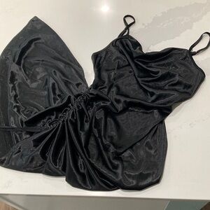 Elegant Black Satin Dress